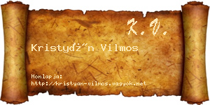Kristyán Vilmos névjegykártya