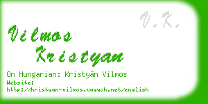 vilmos kristyan business card